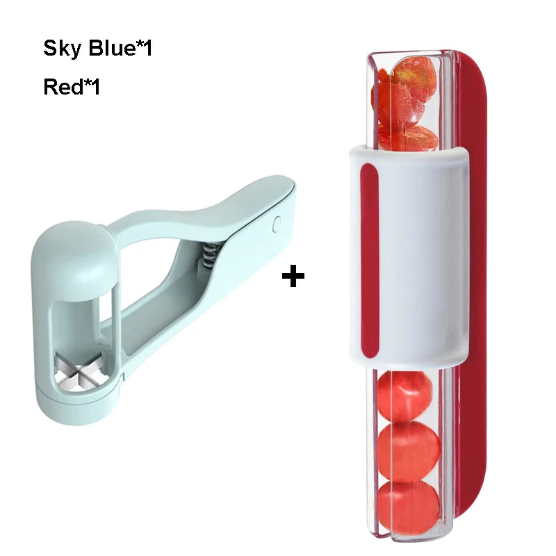 Easy Salad Fruit Cutter Tool for Tomatoes and Grapes